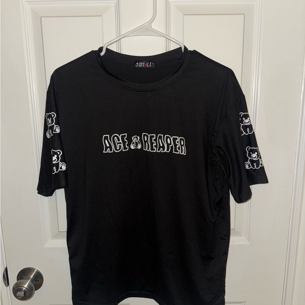 Black Graphic Teddy Bear T-Shirt